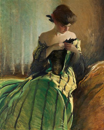 Studie in zwart en groen, John White Alexander