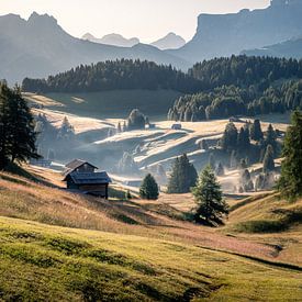 Awakening of the Giants: Golden Morning on the Seiser Alm by Christian Möller Jork