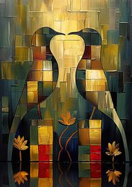 Wohnbereich von Abstraktes Gemälde