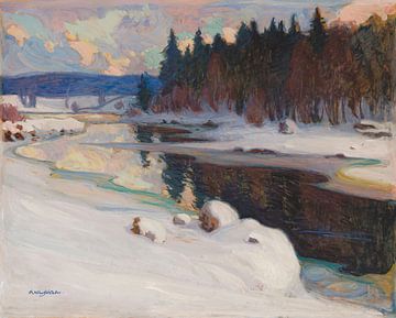 Rivierlandschap in de winter, 1910 - 1919, Wilho Sjöström