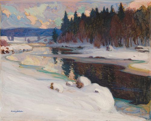 Rivierlandschap in de winter, 1910 - 1919, Wilho Sjöström