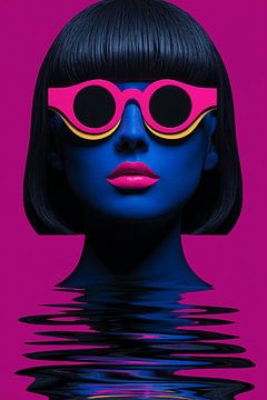 Reflet néon de la nuit | Portrait sur Karina Brouwer