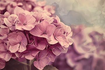 Hortensias in Zacht Roze van Art & Soul Creations