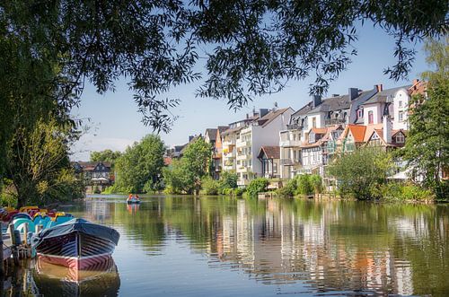 Rivier Idylle in Marburg aan de Lahn