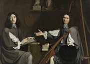 Jean Baptiste de Champaigne en Nicolas de Plattemontagne - Dubbelportret van beide kunstenaars. van Meesterlijcke Meesters thumbnail