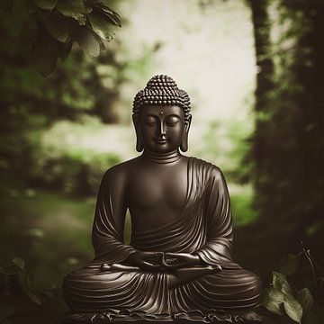 Spirituele balans – Mediterende Boeddha van Vlindertuin-Art