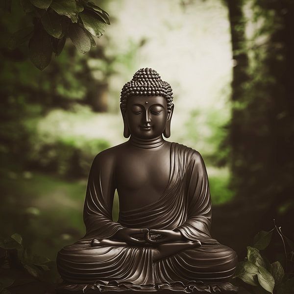 Spirituele balans – Mediterende Boeddha van Vlindertuin-Art