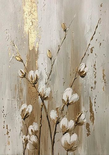 Elegante witte bloemen met gouden accenten
