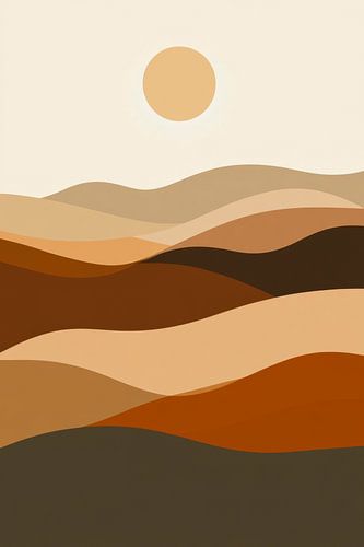 Woestijnlandschap zonsondergang