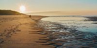 Walk on the beach in the winter evening