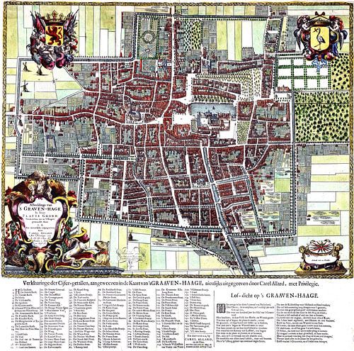 Kaart van Den Haag uit 1666