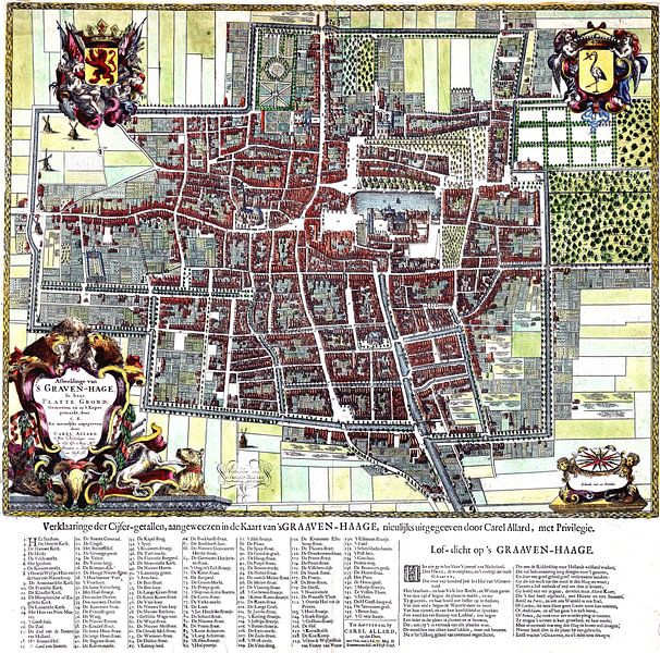 Kaart van Den Haag uit 1666 van Atelier Liesjes