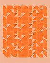 Oranje abstract geïnspireerd door Piet Mondriaan van Mad Dog Art thumbnail