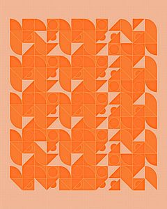 Orange Abstrakt inspiriert von Piet Mondrian
