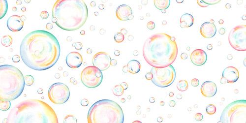 Bulles de savon flottantes au crayon et pastel