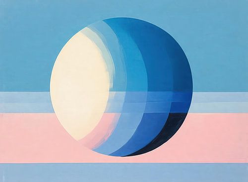 Cercle abstrait bleu et rose