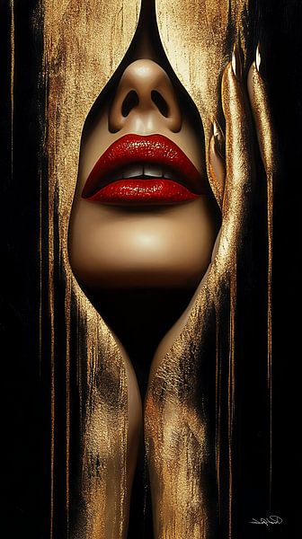 goud - zwart - rood van Gelissen Artworks