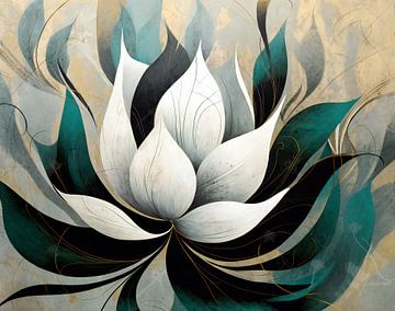 Lotus Bloem Abstract van Jacky