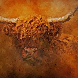 Scottish highlander (art, panoramic format) by Art by Jeronimo