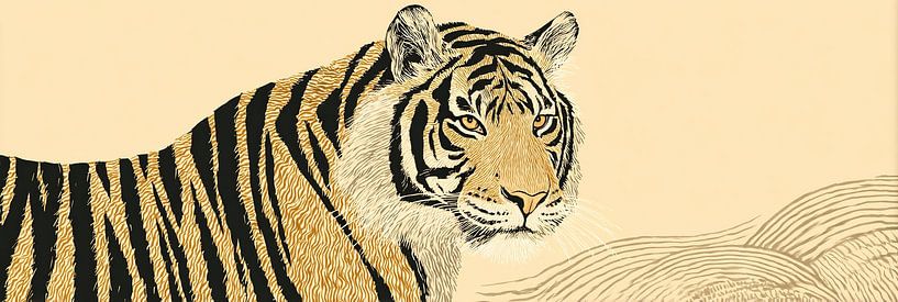 Tiger with Stripes by Abstract Painting