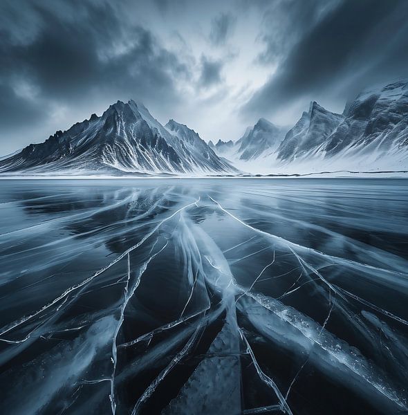 Eismeer von fernlichtsicht