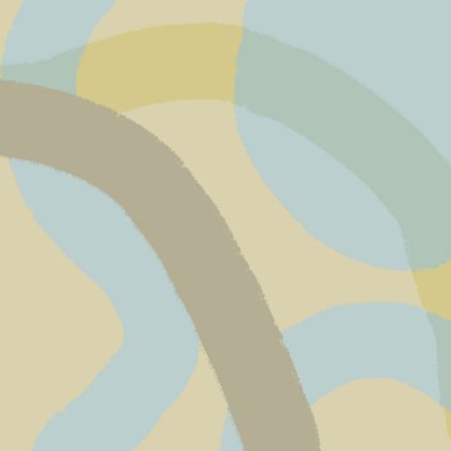 Abstracte pastelkunst in Wild Wonder kleuren in groen, zand en bruin