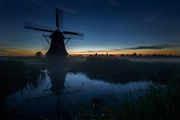 Windmolen Ypey bij Ryptsjerk, Friesland van Gerben van Buiten