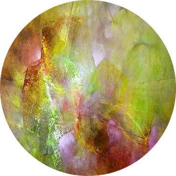 Het licht - compositie in groen, geel en een vleugje roze van Annette Schmucker