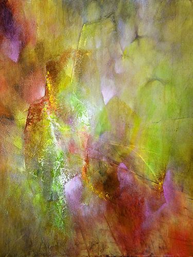 Het licht - compositie in groen, geel en een vleugje roze