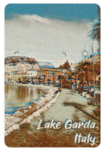 Birds and People on Lago di Garda, Italy.