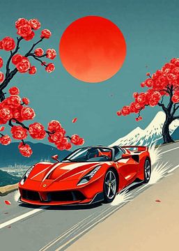 Ferrari Roma Ukiyo-e by MIROKKU