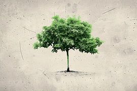 Arbre réaliste dans un style artistique minimaliste sur Art & Soul Creations