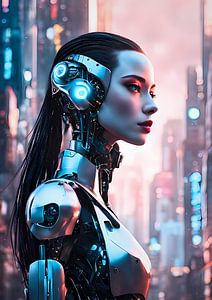 Robot femelle cyberpunk