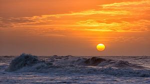 Branding  met Zonsondergang  van Bram van Broekhoven