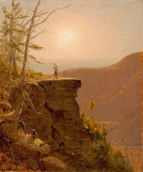 A Ledge on South Mountain, in de Catskills, Sanford Robinson Gifford van Meesterlijcke Meesters