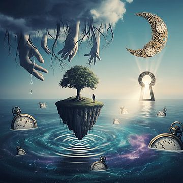 Where Reality Sleeps - Modern Surrealisme Muurkunst van Aden Pink Galerry