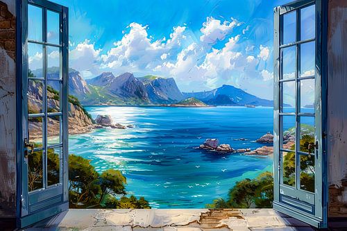 look out the window overlooking a beautiful landscape