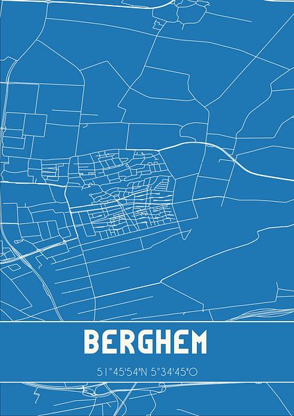 Blueprint | Map | Berghem (North Brabant) by Prints of Place