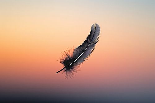 Minimalistische Veer tegen Zonsopgang