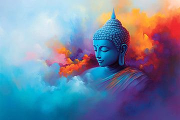 Colourful Buddha in clouds by Imperial Art House
