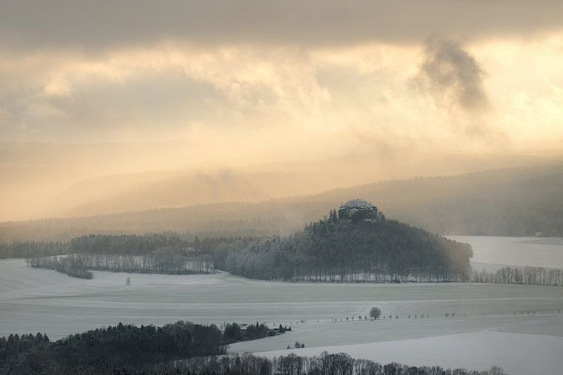 Elbsandsteingebirge - Winterblick zum Zirkelstein von Ralf Lehmann