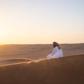 Man in the Wahiba desert, Oman by Teun Janssen