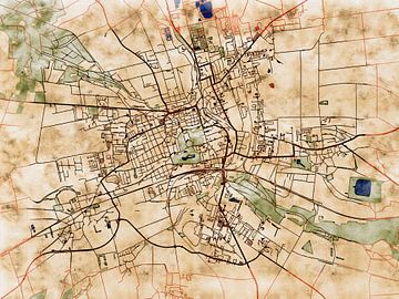 Kaart van Gotha in de stijl 'Serene Summer' van Maporia