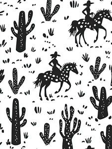 Wiederholtes Cowgirl auf dem Pferderücken