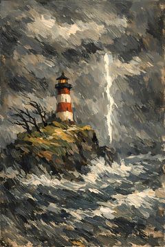 Lighthouse during storm