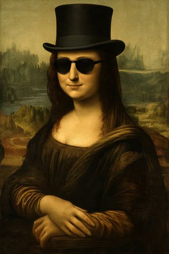 Mona Lisa with top hat - classical art meets modern irony