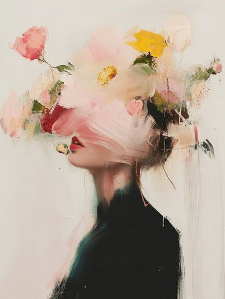 Modern abstract portrait by Carla Van Iersel