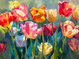 Tulip bed expressionist V by Petra Dreiling-Schewe