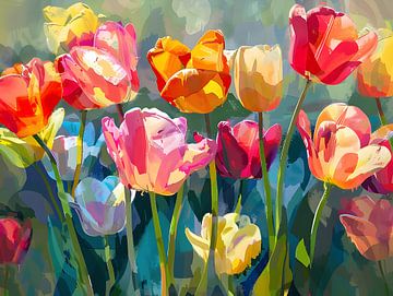 Tulip bed expressionist V by Petra Dreiling-Schewe