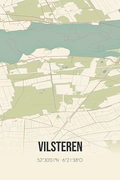 Vintage landkaart van Vilsteren (Overijssel) van Rezona